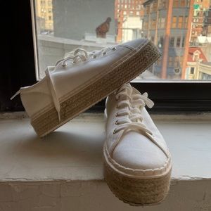 White platform sneakers